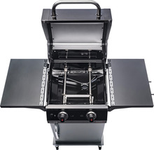 Grill mit zwei Brennern, Grillhaube und Seitentischen