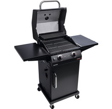 Gasgrill mit zwei Brennern, Seitentischen, Wagen und Rollen