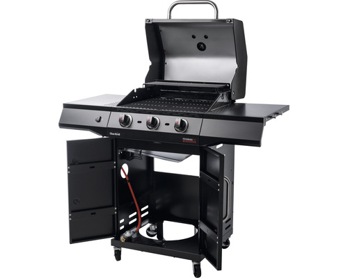 Gasgrill mit drei Brennern, Grillrosten und Seitenablagen