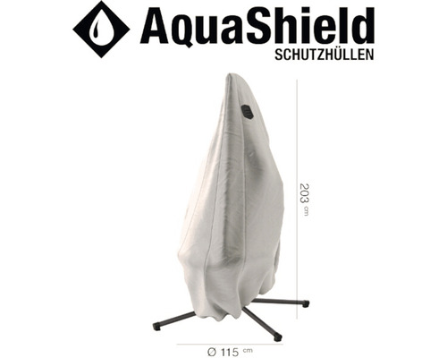 Schutzhülle für Heizstrahler mit den Maßen 203 mal 115 Zentimeter.