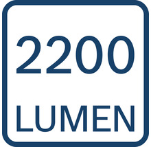 Symbol für 2200 Lumen Lichtstrom