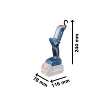 Bosch Akku-Lampe mit Maßangaben