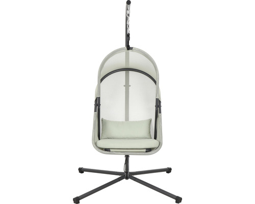 Hängesessel mit Stahlgestell und Kissen