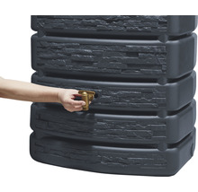 Wandtank 4rain Slim Stone Decor inkl. Auslaufhahn 500 l graphite grey
