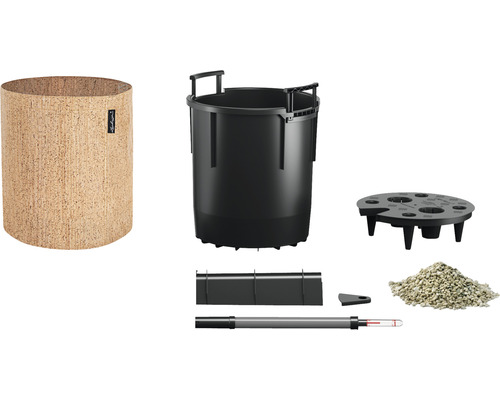 Komplettes Pflanzgefäß Set mit Korkoptik