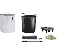 Pflanzgefäß-Set mit Filzübertopf, Pflanzeinsatz, Bewässerungsanzeiger und Blähton