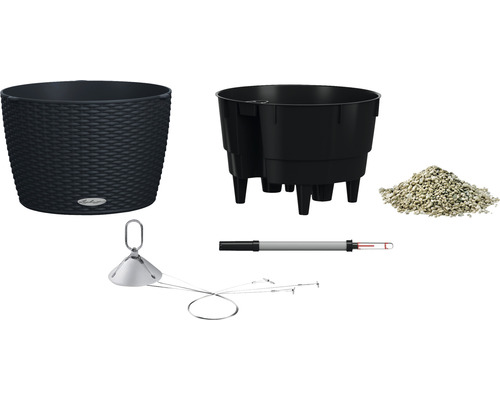 Pflanzgefäß mit Bewässerungssystem, Wasserstandsanzeiger und Blähton