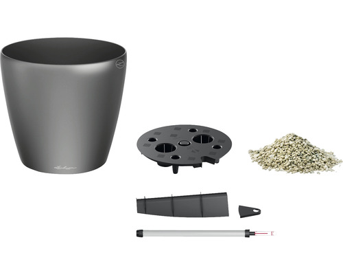 Lechuza Classico Premium 21 Komplettset mit Pflanzgefäß, Einsatz, Erdsubstrat und Wasserstandsanzeiger