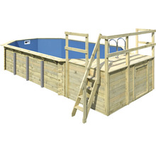 Holzpool mit Leiter und Plattform