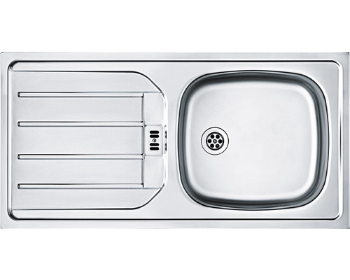 Spüle aus Edelstahl mit Abtropffläche