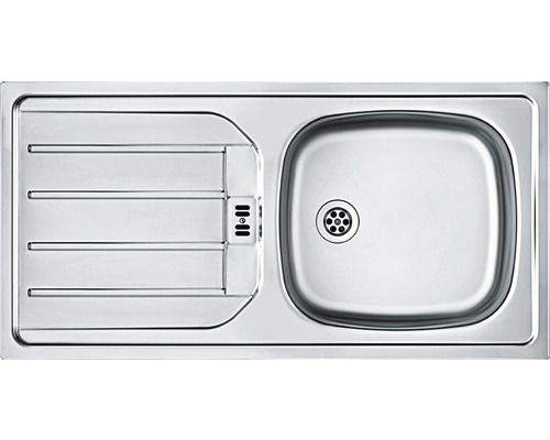 Spüle aus Edelstahl mit Abtropffläche