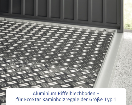Aluminium Riffelblechboden für EcoStar Kaminholzregale Größe Typ 1