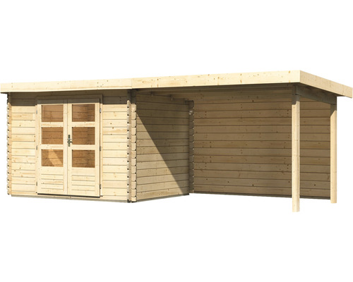 Holzgartenhaus mit Doppeltür und Vordach