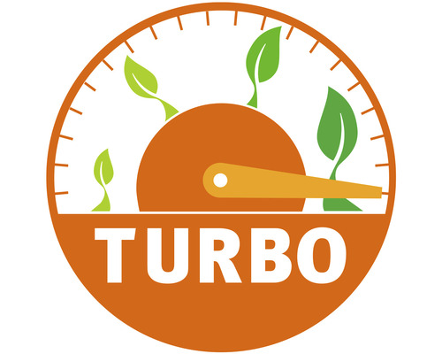 Turbo Symbol mit Blättern