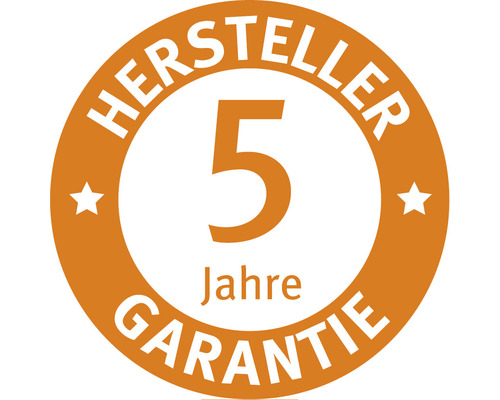 Herstellergarantie: 5 Jahre Garantie