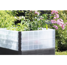Hochbeet klassisch GARANTIA ERGO Quadro Turbo M 75 inkl. Flora-Wassersparsystem 80 x 60 x 75 cm wood anthrazit braun