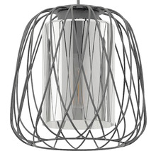 Pendelleuchte mit Lampenschirm aus Metall und Glas