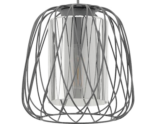 Pendelleuchte mit Lampenschirm aus Metall und Glas