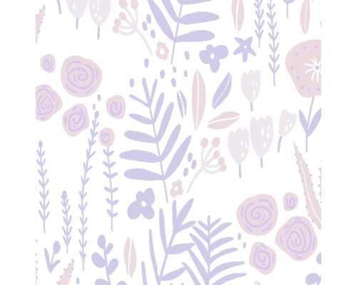 Floral gemustertes Textil mit Blättern und Blüten