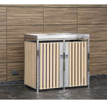 Mülltonnenbox WESTMANN inkl. zwei Pflanzkästen 134 x 84 x 125 cm silber-Holzoptik