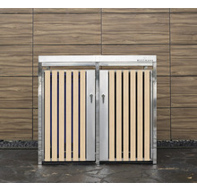 Mülltonnenbox WESTMANN inkl. zwei Pflanzkästen 134 x 84 x 125 cm silber-Holzoptik