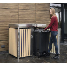 Mülltonnenbox WESTMANN inkl. zwei Pflanzkästen 134 x 84 x 125 cm silber-Holzoptik