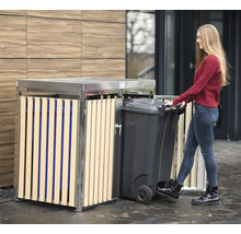 Mülltonnenbox WESTMANN inkl. zwei Pflanzkästen 134 x 84 x 125 cm silber-Holzoptik