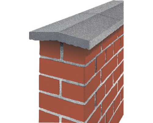 Mauerkrone auf einer Ziegelmauer