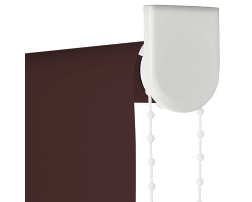 Braunes Rollo mit weißer Bedienschnur