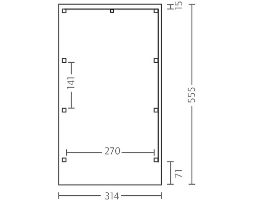Technische Zeichnung mit Maßangaben