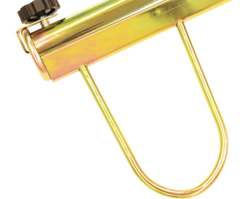 Detailansicht eines Metallstützelements mit Stellschraube