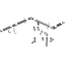 Marley Rinneneisen eckig verzinkt Fenstergrau RAL 7040 NW 70 mm-thumb-2