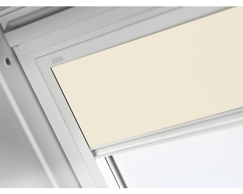 VELUX Verdunkelungsrollo uni hellbeige solarbetrieben Rahmen aluminium DSL C02 1085S