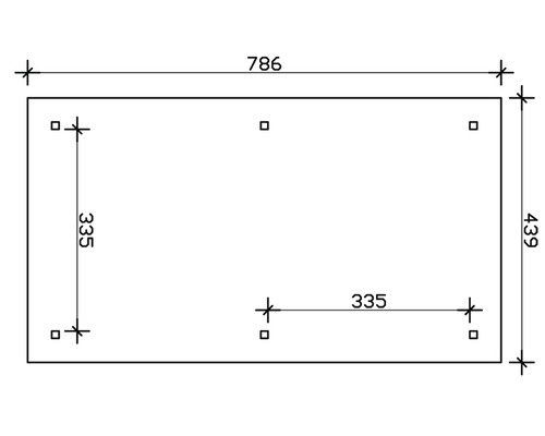 Technische Zeichnung mit den Maßen 786 und 439.