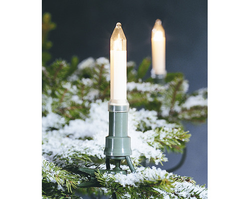 Weihnachtsbaumkerze mit Klemme auf Tannenzweig