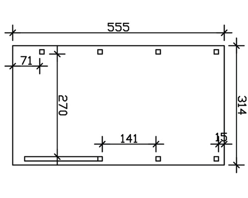 Technische Zeichnung mit Maßangaben