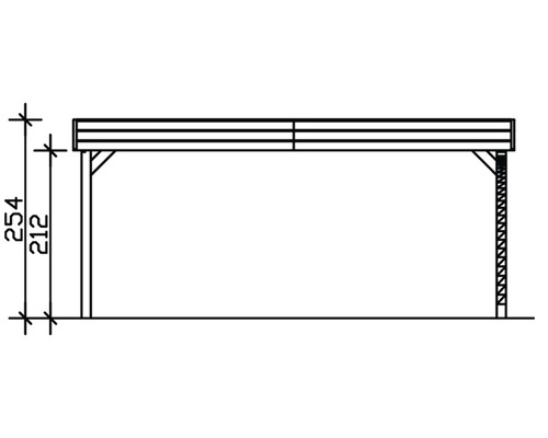Illustration einer Holzkonstruktion mit Höhenangaben