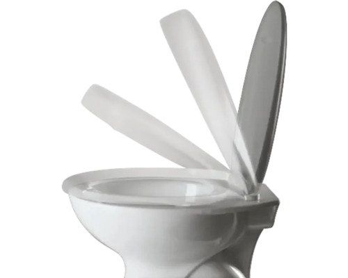 Stand-WC mit schrittweise geöffnetem Toilettendeckel
