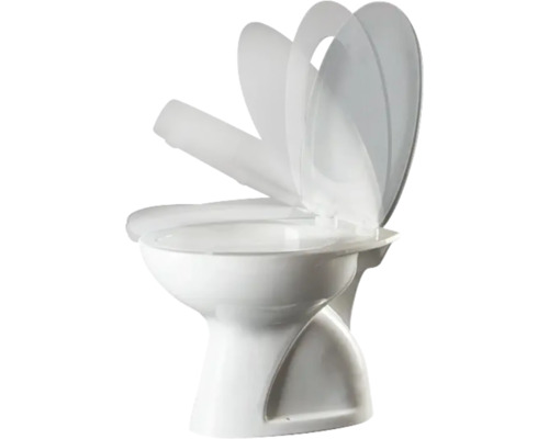 Standtoilette mit sich schließendem Toilettensitz