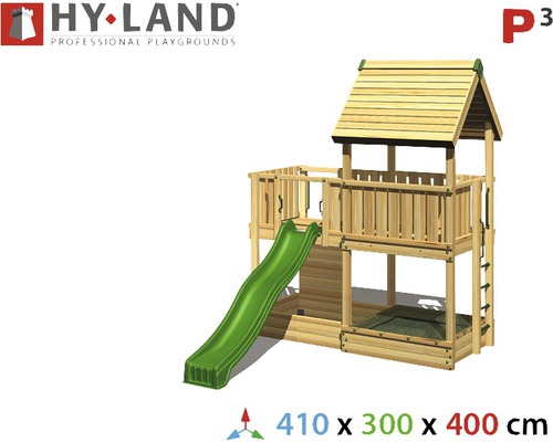 Hy-Land P3 Spielplatz mit Rutsche, Sandkasten und Spielhaus