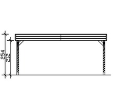 Technische Zeichnung eines Carports mit Höhenangabe