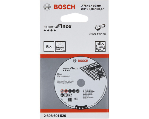 Bosch Expert Inox Trennscheibe für Winkelschleifer, 76 Millimeter Durchmesser
