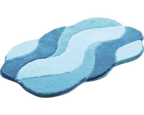 Blau gemusterter Badteppich