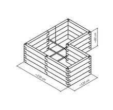 Hochbeet Durisol 230x230x80 cm rotbraun-thumb-3 Hochbeet Durisol 230x230x80 cm rotbraun-thumb-3