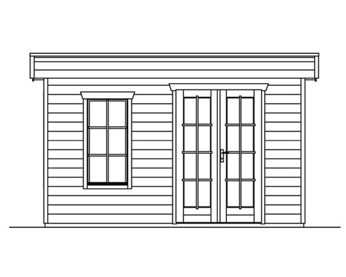 Holzgartenhaus mit Fenster und Doppeltür