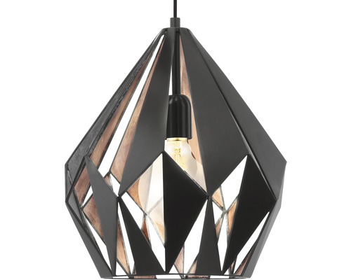 Schwarze Pendelleuchte im Diamantdesign mit geometrischen Formen