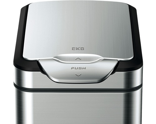 EKO Abfalleimer aus Stahl mit Druckknopföffnung