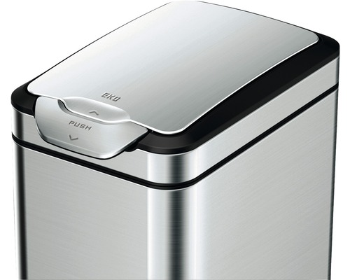 EKO Abfalleimer aus Edelstahl mit Push-Öffnung
