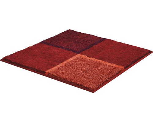Quadratischer Teppich mit verschiedenen Rottönen