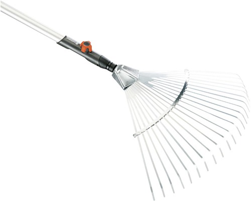 Gartenrechen mit verstellbaren Zinken und Teleskopstiel